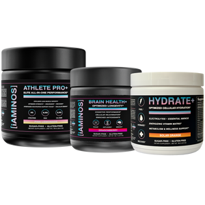 Bundle containing Athlete Pro+, Brain Health+, and Hydrate+