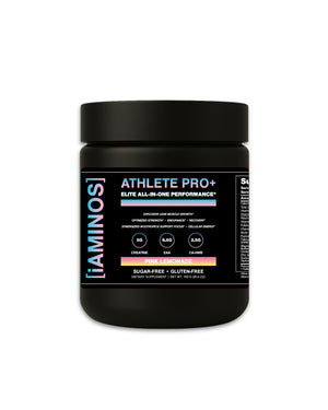 Athlete boosting performance with creatine, HMB, BCAA, and synergized nootropics in preworkout supplement for enhanced training results